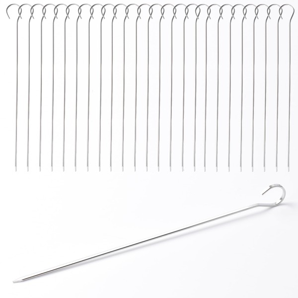 24 Pack Flat Stainless Skewers, HONSHEN 10 inch Barbecue Needle,BBQ