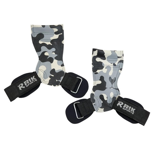 Camouflage Weight Lifting Grips with Heavy-Duty Straps for Powerlifting, Deadlifts,