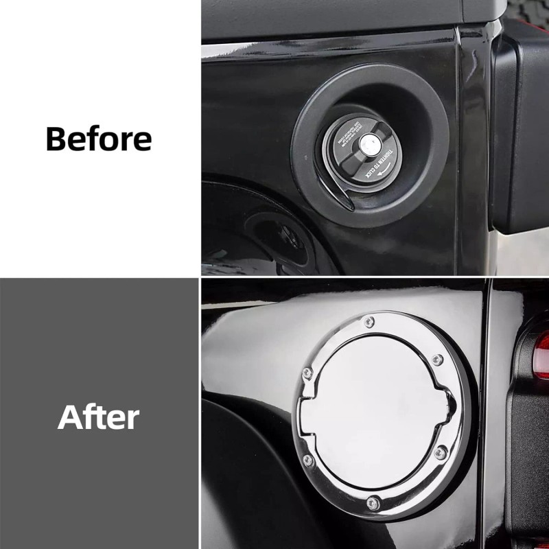 Parfyter Fuel Filler Door Cap Electroplate Silvery Gas Cover Cap