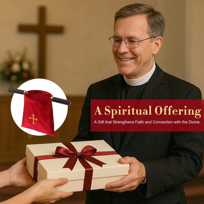 Church Tithe Offering Bags with Wooden Handles,Offering Baskets for Church