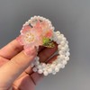 Flower Pearl Hair Bands, Pearl Bead Elastic Band Ties Ponytail