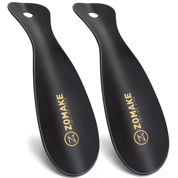 ZOMAKE Metal Shoe Horn,2 Pack Stainless Steel ShoeHorn 7.5 Inches - Portable for Travel Use