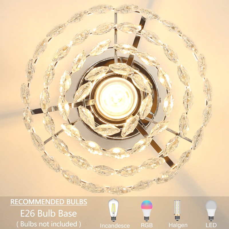 Luupyia Mini Crystal Chandelier Ceiling Light Small, Modern Crystal Ceiling