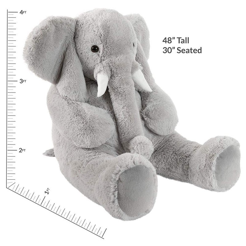 Vermont Teddy Bear Giant Elephant Stuffed Animal – 4 Foot