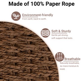 Stylave Wicker Baskets for Organizing,Pantry, Kitchen Counter with Handles, Handwoven Woven Storage Baskets for Fruit, Bread, Vegetable, Paper Storage Bins for Shelves, 3 Pack, Brown 2 Set