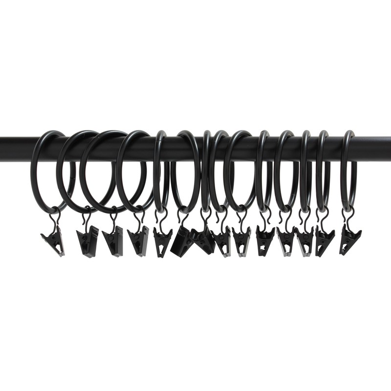 Ivilon Curtain Rings - Set of 14 Decorative Drapery Clip