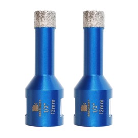 1/2 Inch Diamond Core Drill Bit for Porcelain Tile Ceramic Marble Granite Drilling,BRSCHNITT 2pcs Vacuum Brazed Diamond Hole Saw with 5/8-11 Thread (12mm 2pcs)
