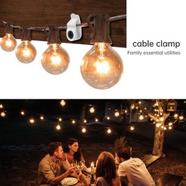GEZIDEA - Ganchos para colgar luces, ganchos de rosca para colgar luces de Navidad, clips de luz LED de hada, blanco, paquete de 50
