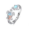 Turtle Rings Sterling Silver Moonstone Adjustable Rings Sea Turtle Jewellery