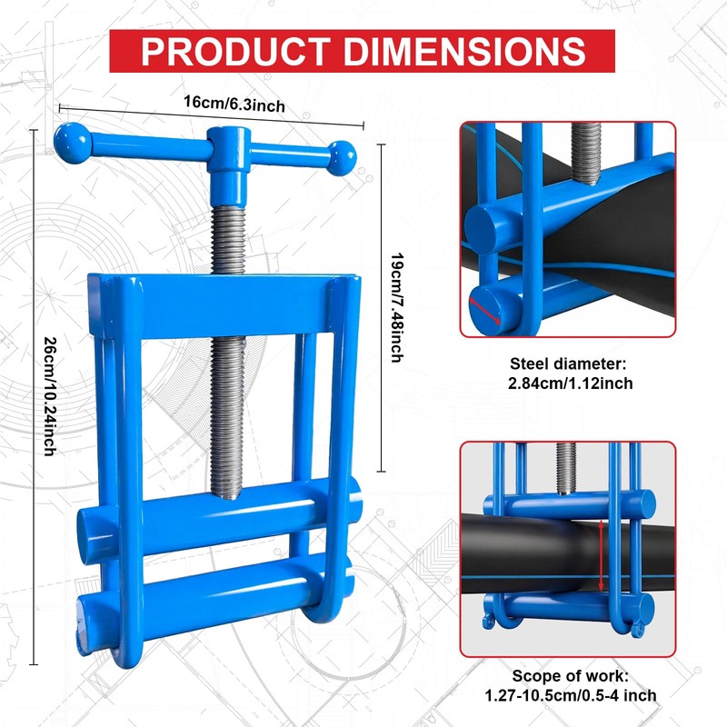 Alwalkee Water Shut Off Tool, 0.5-4 Inch Emergency Pipe Squeeze