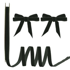 15 Yards Velvet Ribbon 3/8 Inch Single Face Green Velvet Ribbon Spool Prefect for Wedding, Ribbon for Gift Wrapping, Christmas Wreath,Hair Bows Ribbon, Ribbon for Crafts