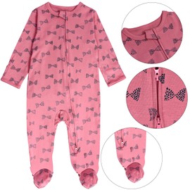 Baby Pajamas, 0-3 Months Baby Girl Clothes, Footed Baby Boy Sleepers for Girls, Sleep and Play Boy Jumpsuit