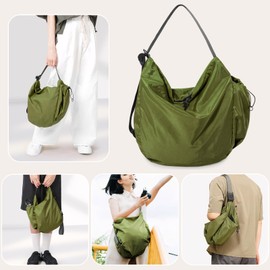 CONTAIL 18L Daily Duo Shoulder Bag,Multi-Functional Recycled Nylon Crossbody Bag with Insulated Beverage Holder,Nylon Green