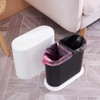 Sooyee 10 Liter Rectangular Plastic Trash Can Wastebasket with Press