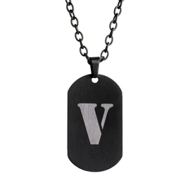 LUCKMAN Collar Hombre de Inicial Letra, Cadena con Dije, Acero Inoxidable Color Negro y Plata – Joyería y Accesorios para Hombre, Ideales como Regalos para Hombre Originales Cumpleaños y Regalos para Papá, Modelo Dylan