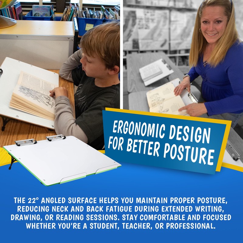 Visual Edge Slant Board for Writing - Adjustable Magnetic Whiteboard