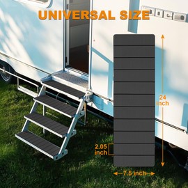 RV Step Covers 4 Pack, Non Slip rv Stair Covers, 24 x 7.5 inches, Dark Gray