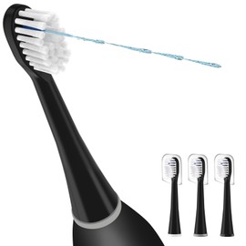 Toothbrush Replacement Heads for Sonic Fusion and Sonic Fusion 2.0, Sonic Fusion Professional and Sonic Fusion 2.0 Professional, SF-01, SF-02, SF-03 and SF-04 (Black, 3Packs)