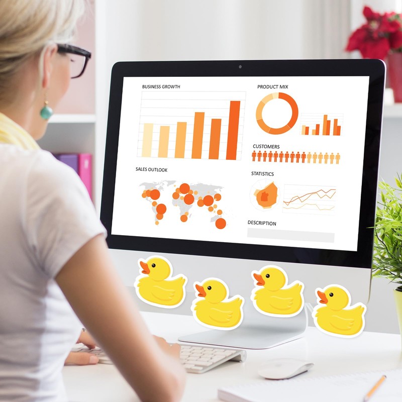 FYSUIMU 16Pcs Rubber Duck Sticky Notes Cute Yellow Duck Shape