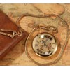 TruClothing Mechanical Skeleton Open Face Pocket Watch with Chain -