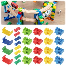 Pack of 28 Wooden Railway Rail Adapters, Wooden Railway Rail Adapter Railway, Railway Toy Accessories, Adapter for Wooden Railways Made of Plastic, Suitable for Children Aged 3-5