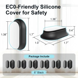 Vaszu Magnetic Remote Control Holder Self-Adhesive Wall Mount, 6 Pack 6 Black