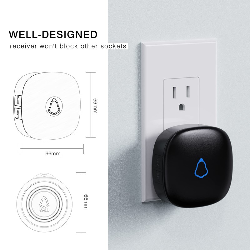 Caregiver Pager, Wireless Call Button for Seniors/Elderly at Home, 2