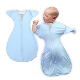 momobloom Baby Sleep Swaddle, 0-9 Months, Newborn Essentials, with 2-Way Zipper, Arms Out, Sleep Sack for Boys and Girls (Honey Cream, Medium(3-6m))