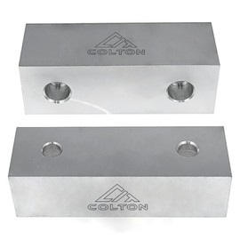 Colton Industrial Tools 51320 | 6" x 2" Standard Pair Aluminum Soft Jaw Replacement Vise Jaws (6-1/8 x 2 x 2)