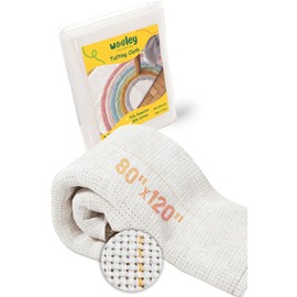 Tufting Cloth 80"x80" with Glue for Rug Tufting - Monk Cloth Fabric for Punch Needle - Monk Cloth Embroidery- Cloth Tufting Kit - Rug Making Weavers - Cloth Tufting - Primary Monks Cloth