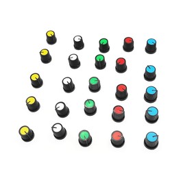 100pcs 6mm Shaft Ribbed Grip Potentiometer Control Volume Knob Potentiometer Knobs