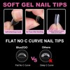 BlueZOO Extra Short Coffin Fake Nails Soft Gel Nail Tips,