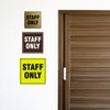 Square Staff Only Sign with Adhesive Tape, Mounts On Any