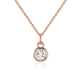 Rafaela Donata Women's Necklace Sterling Silver Rose Gold-Plated Zirconia White in Various Lengths - Necklace Rose Gold Zirconia Silver Necklace, Silver, Cubic Zirconia