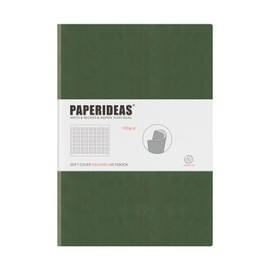 PAPERIDEAS Notebook B5 Soft Cover (Squared, Olive Green)