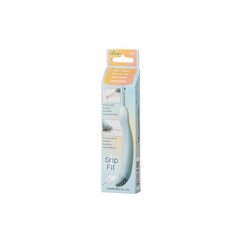 Clover 4820 Grip Fit Seam Ripper with Grippy Fit, Plastic,