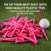AMRTA Pink Plastic Golf Tees 250 or 500 Pack, Durable