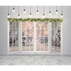 7X5ft Christmas Background White Window Background Outdoor Snow View Forest