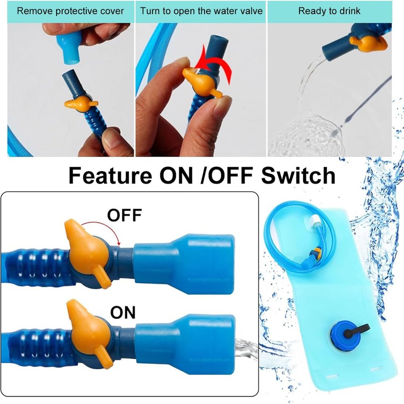 Hydration Bladder with Hose, 2 L Hydration Bladder, Water Bladder