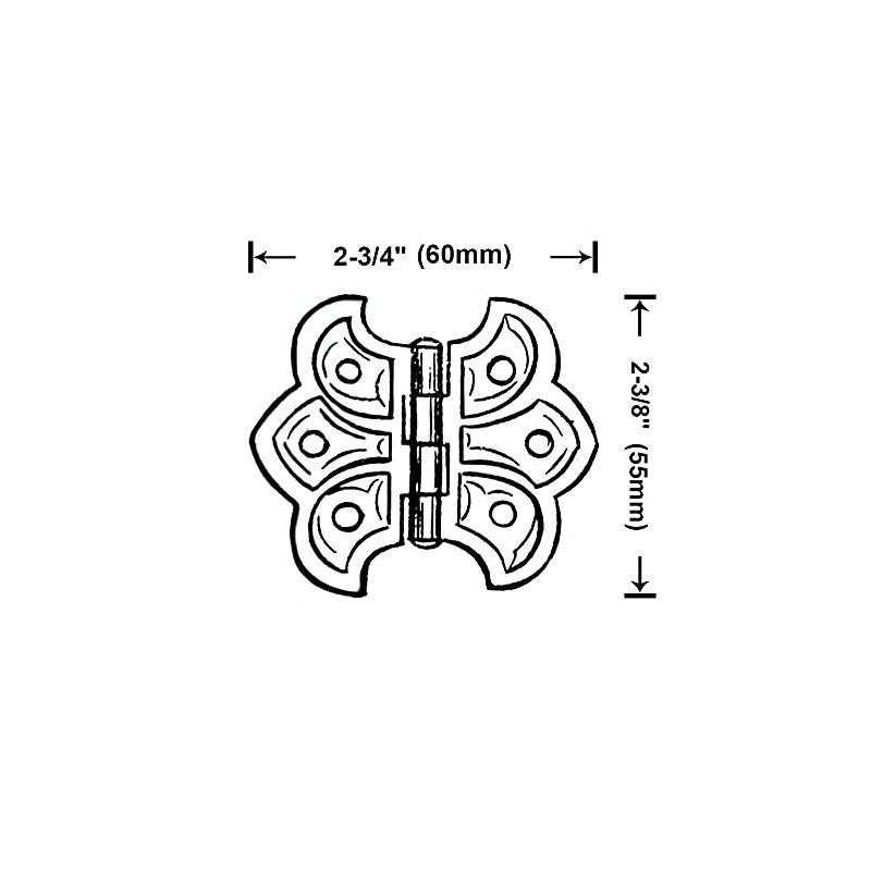 QCAA Butterfly Hinge for Cupboard Door, Nickel Plated, 4 Pack,