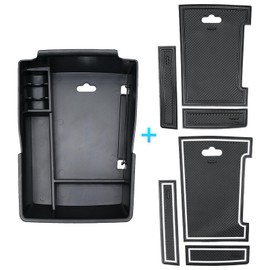 Autorder - Organizador de consola central para Hyundai Santa Fe 2021 2022 2023 - Caja de almacenamiento secundaria con 2 alfombrillas de color