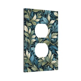 Azjincos Decorative Art Light Switch Covers Morris Leaves 1 Gang Single Duplex Outlet Wall Plate Switchplate Electrical Faceplate