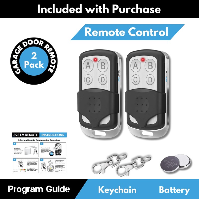 2X Keychain for 893LM 893Max Chamberlain Craftsman Liftmaster Garage Door