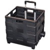 Easy Crate Rolling Foldable Plastic Crate with Telescopic Handle and