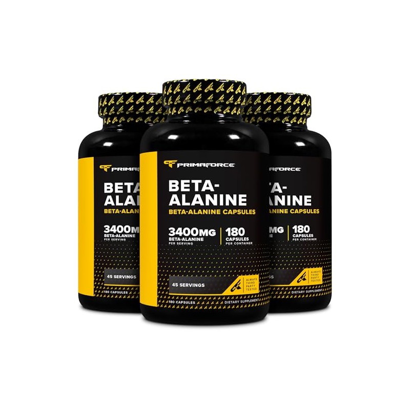 Primaforce Cápsulas de beta alanina 3,400 mg, 180 cápsulas (45