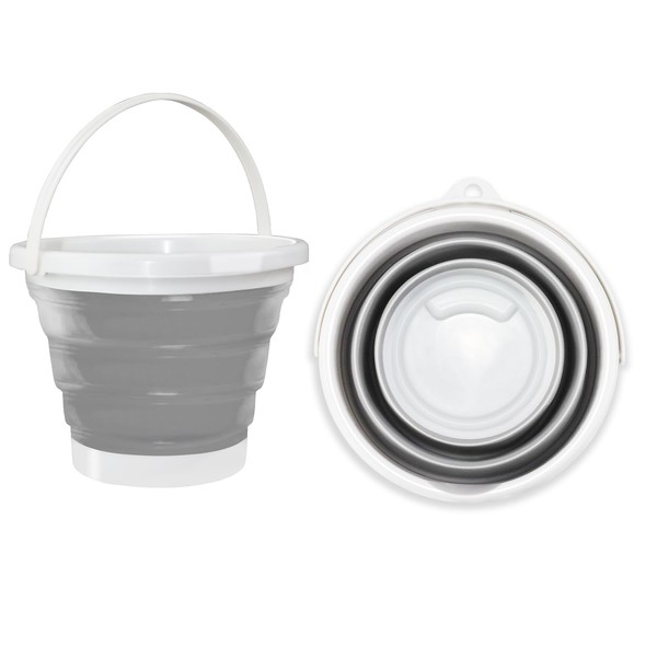 Hmfmdy Collapsible Bucket, 3L Foldable Plastic Bucket With Sturdy Handle,