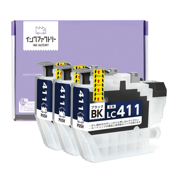 Ink Factory LC411BK Compatible Ink for Brother DCP-J1800N DCP-J926N DCP-J914N