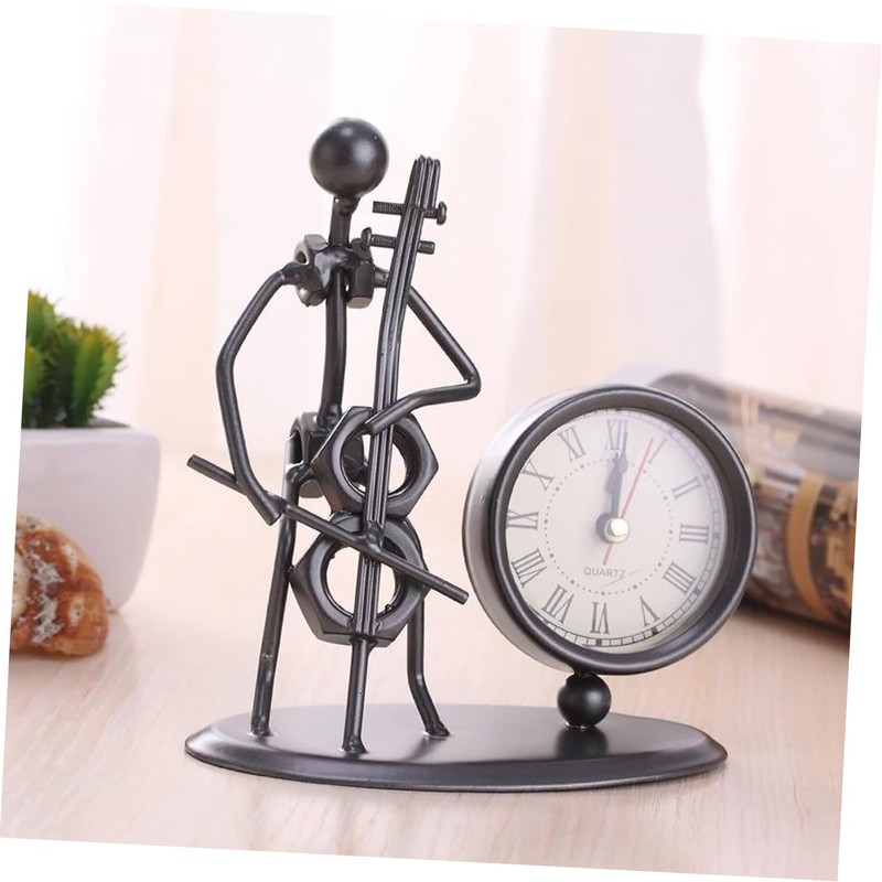ABOOFAN 2pcs Iron Music Band Clock Shape Ornaments Retro Style