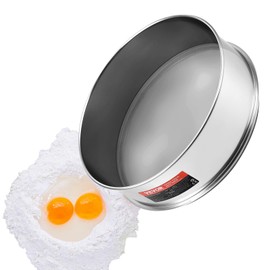 VEVOR Flour Sieve Fine Mesh, 40 Mesh Flour Sifter, 304 Stainless Steel Fine Mesh Sifter Food-grade, Dia. 12.6" Fine Mesh Strainers for Baking, 5 Sizes Mesh hole for Mungbean, Rice, Flour, Pearl Powder