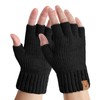 LADES Fingerless Gloves Thermal Winter Gloves Warm Knitted Half Finger